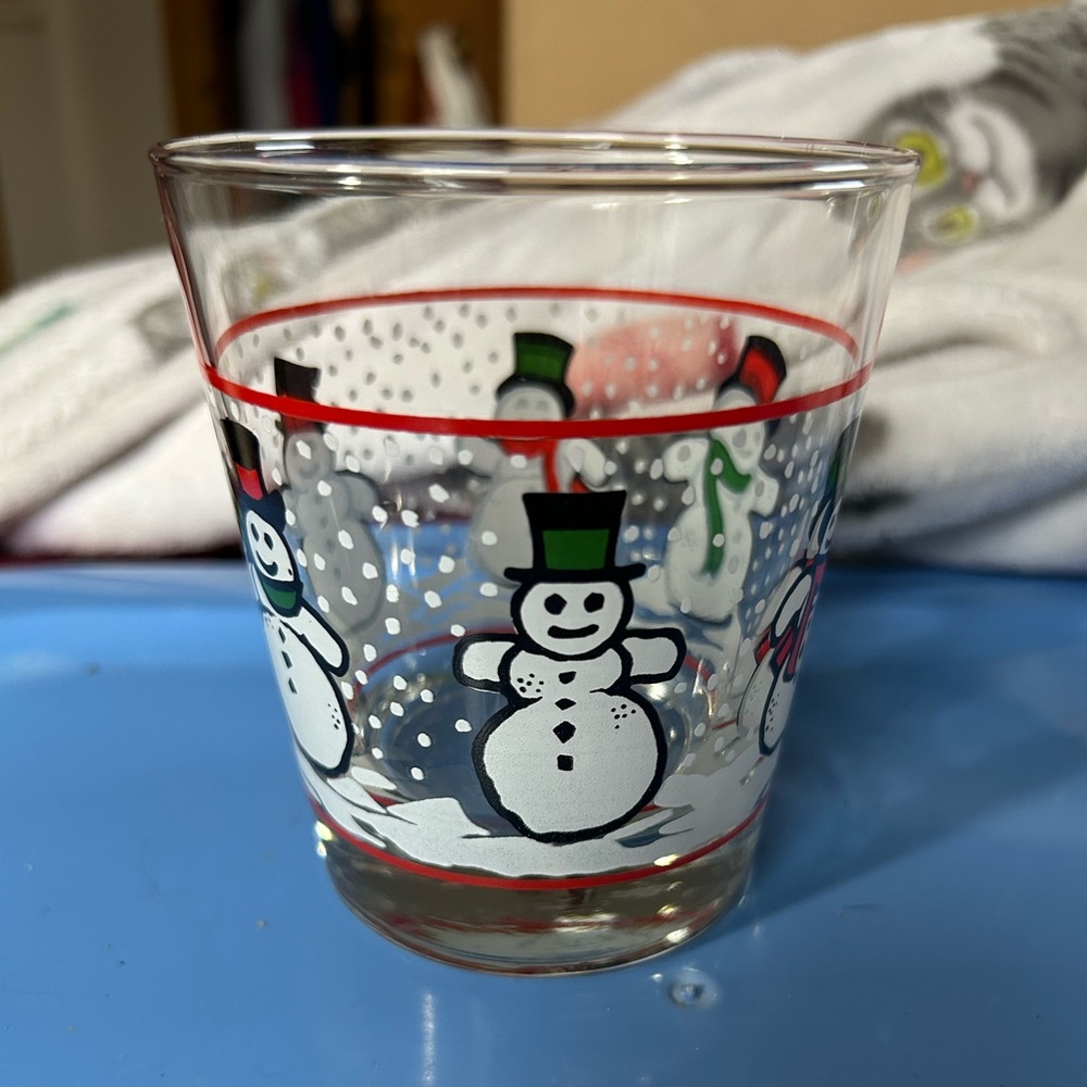 Libbey Snowman Lowball Tumbler/All Purpose Glass Christmas